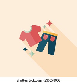 shopping clothes flat icon with long shadow,eps10