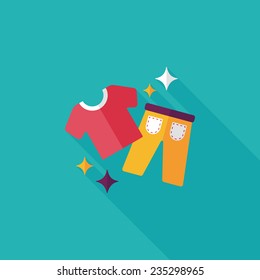 shopping clothes flat icon with long shadow,eps10