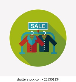 shopping clothes flat icon with long shadow,eps10