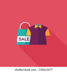 shopping clothes flat icon with long shadow,eps10
