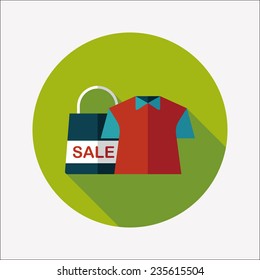 shopping clothes flat icon with long shadow,eps10