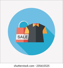 shopping clothes flat icon with long shadow,eps10
