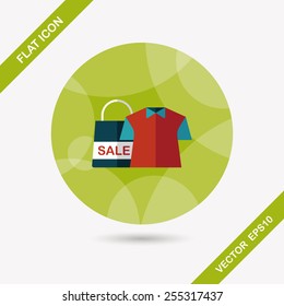 shopping clothes flat icon with long shadow,eps10