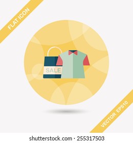 shopping clothes flat icon with long shadow,eps10