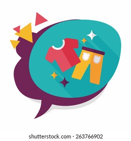 shopping clothes flat icon with long shadow,eps10