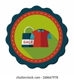 shopping clothes flat icon with long shadow,eps10