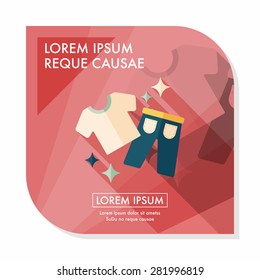 shopping clothes flat icon with long shadow,eps10
