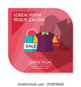 shopping clothes flat icon with long shadow,eps10