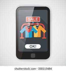 shopping clothes flat icon with long shadow,eps10
