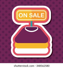 shopping clothes flat icon with long shadow,eps10