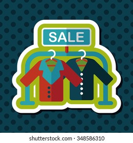 shopping clothes flat icon with long shadow,eps10