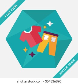shopping clothes flat icon with long shadow,eps10