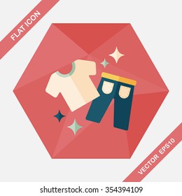 shopping clothes flat icon with long shadow,eps10