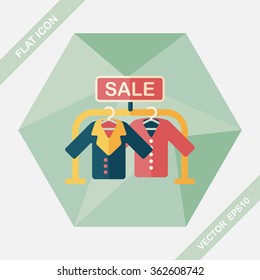 shopping clothes flat icon with long shadow,eps10
