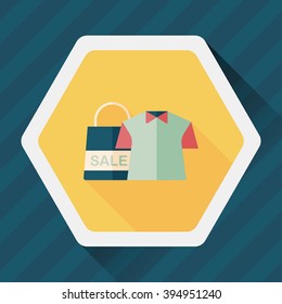 shopping clothes flat icon with long shadow,eps10
