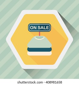 shopping clothes flat icon with long shadow,eps10