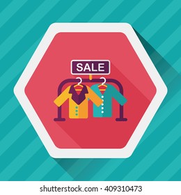 shopping clothes flat icon with long shadow,eps10