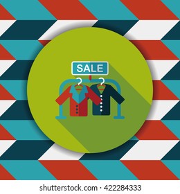 shopping clothes flat icon with long shadow,eps10