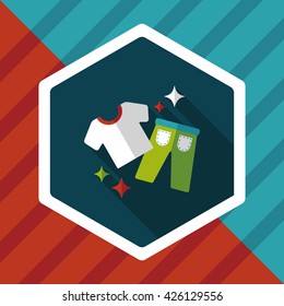 shopping clothes flat icon with long shadow,eps10