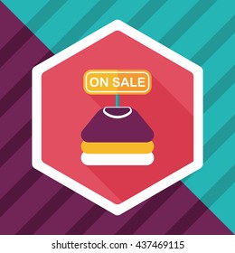 shopping clothes flat icon with long shadow,eps10