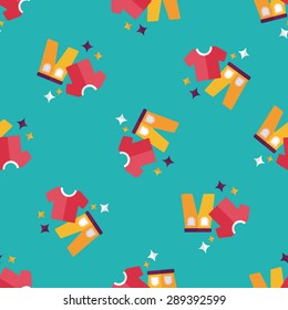 shopping clothes flat icon,eps10 seamless pattern background