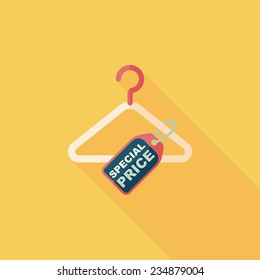 shopping clothes hanger flat icon with long shadow,eps10