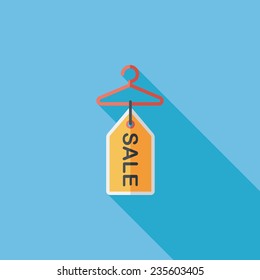 shopping clothes hanger flat icon with long shadow,eps10