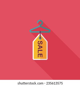shopping clothes hanger flat icon with long shadow,eps10