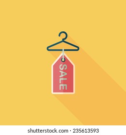 shopping clothes hanger flat icon with long shadow,eps10