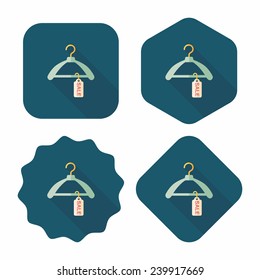 shopping clothes hanger flat icon with long shadow,eps10