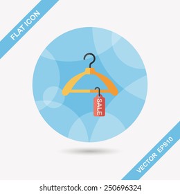 shopping clothes hanger flat icon with long shadow,eps10