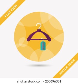 shopping clothes hanger flat icon with long shadow,eps10