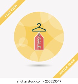 shopping clothes hanger flat icon with long shadow,eps10