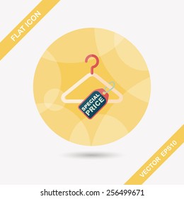 shopping clothes hanger flat icon with long shadow,eps10