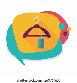 shopping clothes hanger flat icon with long shadow,eps10