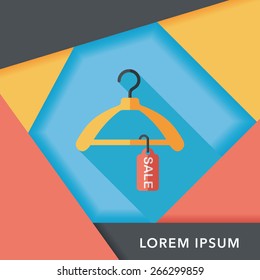 shopping clothes hanger flat icon with long shadow,eps10