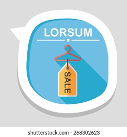 shopping clothes hanger flat icon with long shadow,eps10