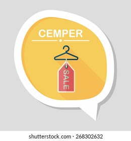 shopping clothes hanger flat icon with long shadow,eps10