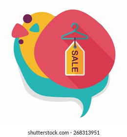 shopping clothes hanger flat icon with long shadow,eps10