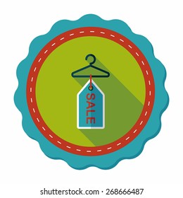 shopping clothes hanger flat icon with long shadow,eps10