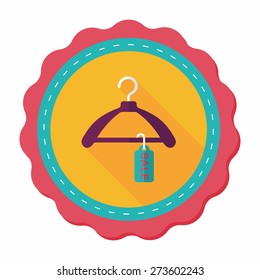 shopping clothes hanger flat icon with long shadow,eps10