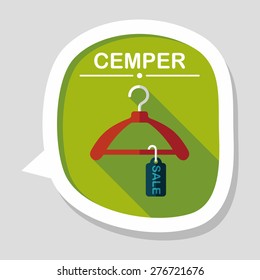 shopping clothes hanger flat icon with long shadow,eps10