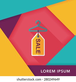 shopping clothes hanger flat icon with long shadow,eps10