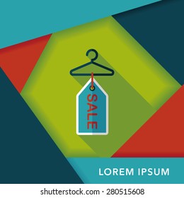 shopping clothes hanger flat icon with long shadow,eps10
