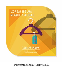 shopping clothes hanger flat icon with long shadow,eps10