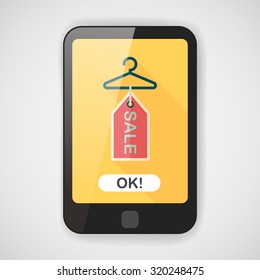 shopping clothes hanger flat icon with long shadow,eps10