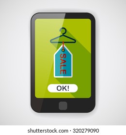 shopping clothes hanger flat icon with long shadow,eps10