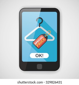 shopping clothes hanger flat icon with long shadow,eps10