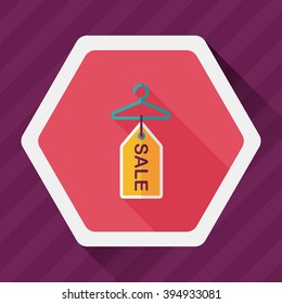 shopping clothes hanger flat icon with long shadow,eps10