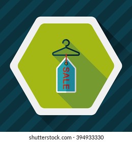 shopping clothes hanger flat icon with long shadow,eps10